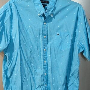 Crown & Ivy Men's Turquoise Polka Dot Shirt